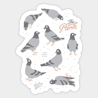 pigeon in the park Sticker